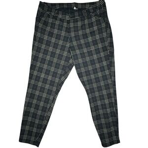 KUT From The Kloth Pants Womens 16W Black Plaid Skinny Ankle Stretch Dress